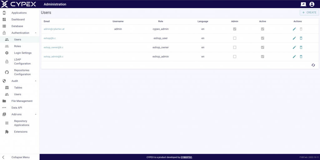 Authentication section overview