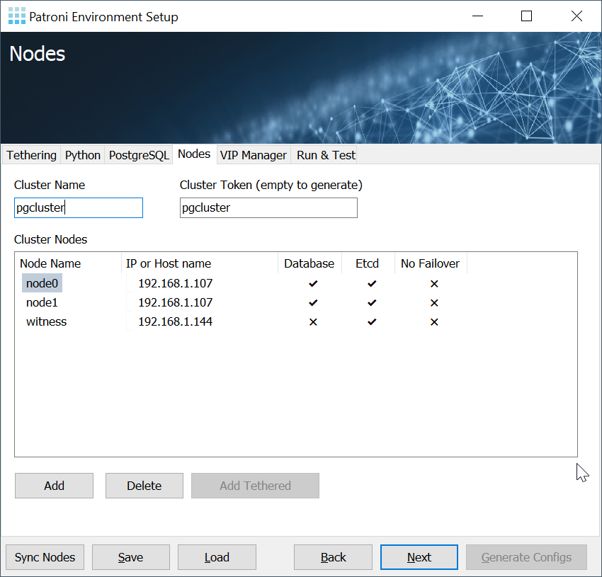 Nodes - Patroni Environment Setup