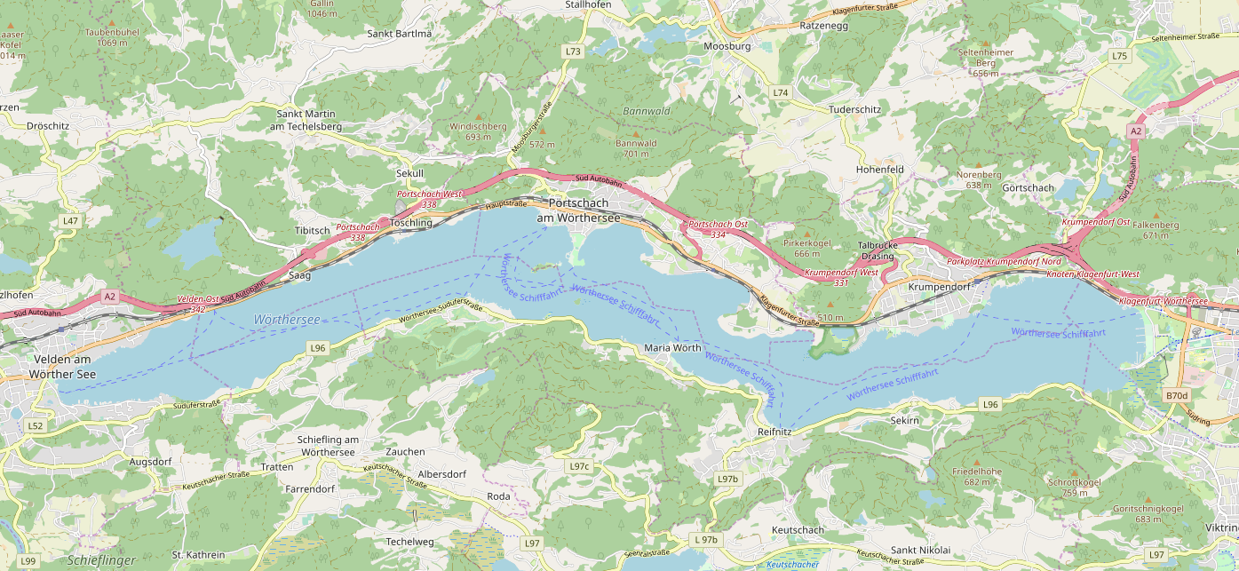 Map of Wörthersee - Geoserver
