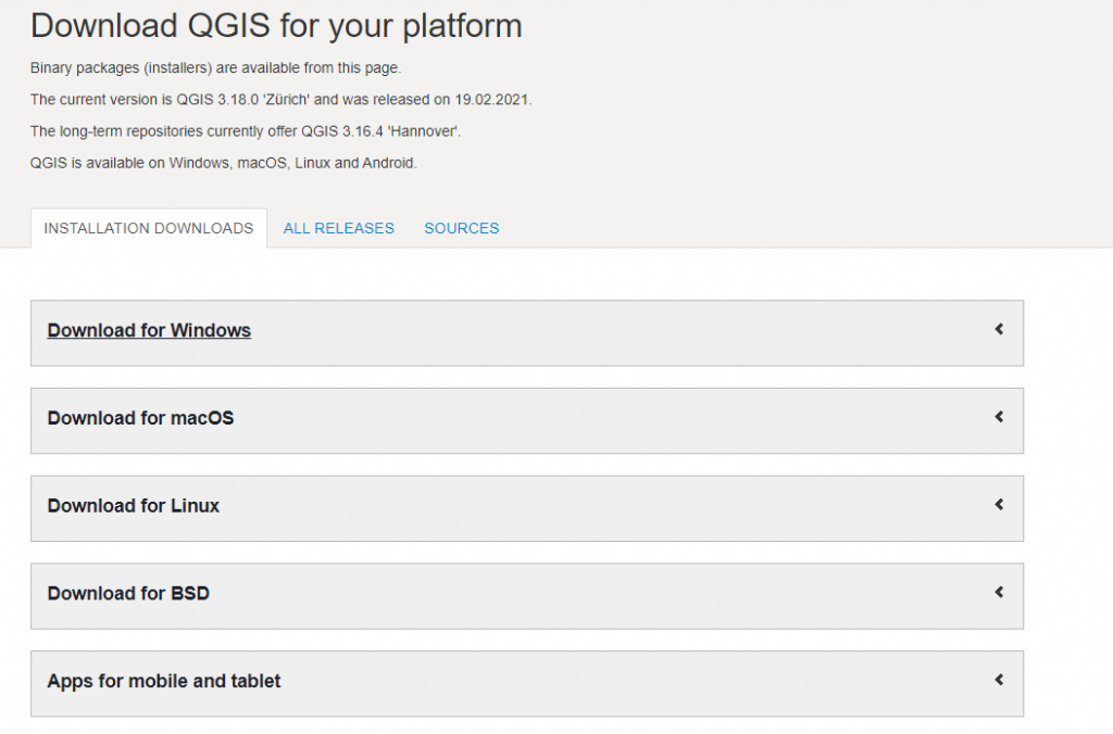 getting started with qgis: Download