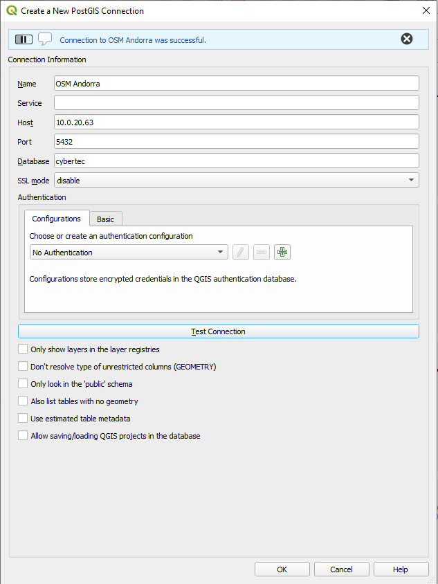 connect QGIS and PostGIS