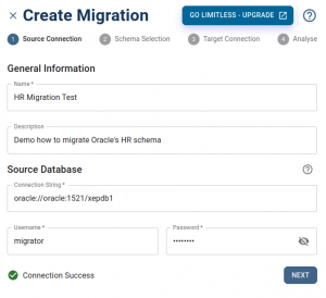 Create Migration - CYBERTEC Migrator