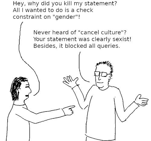 cancel a statement because it is sexist
