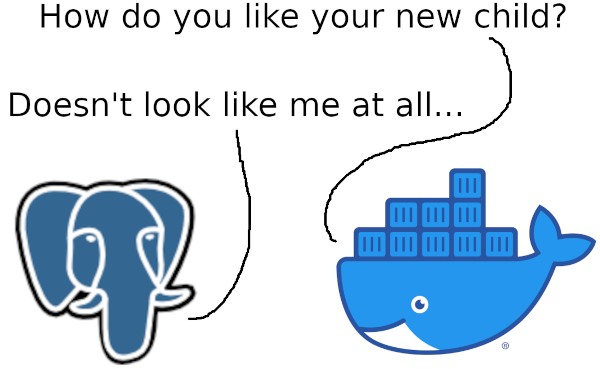 PostgreSQL complaining about a child process it got from Docker