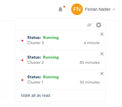 Cluster Notification: Status - Scalefield