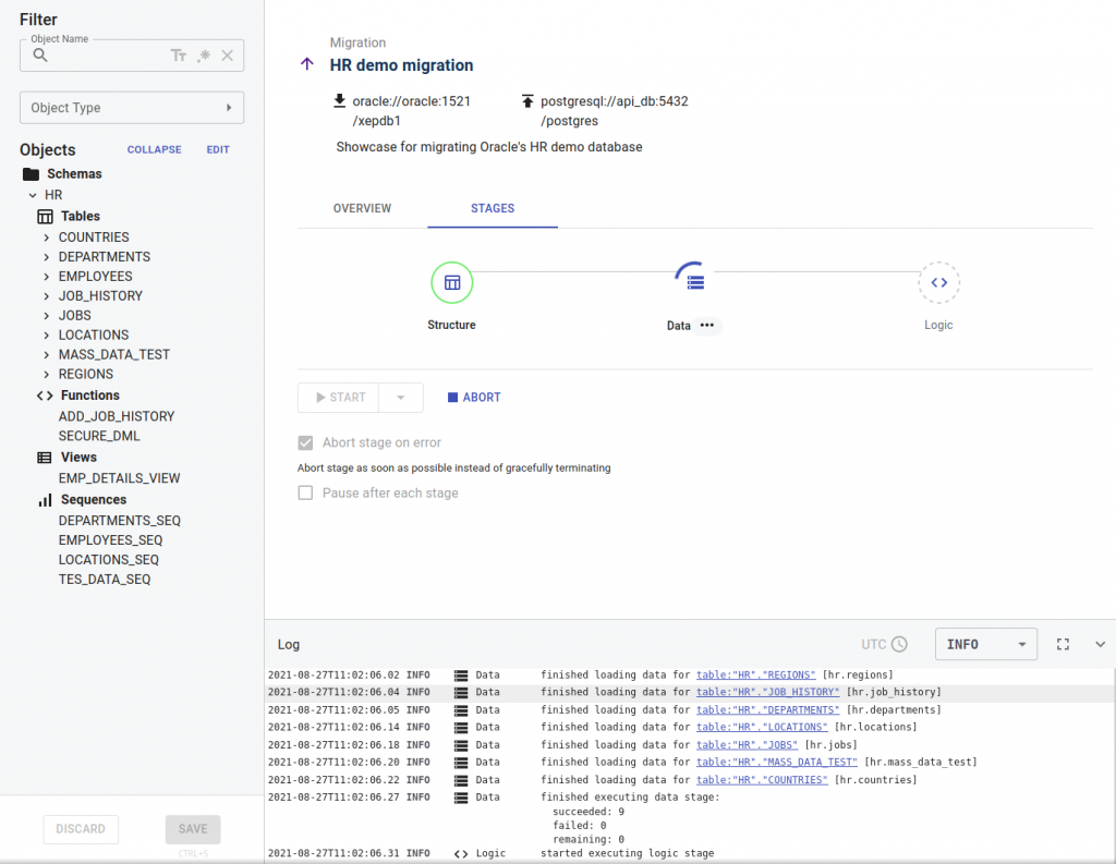 Control Migration Start - Migrator