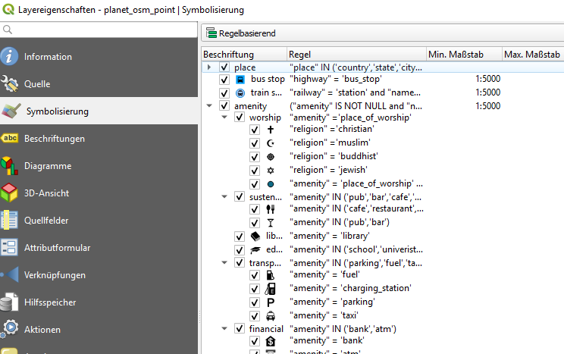 Visualizing OSM data in QGIS