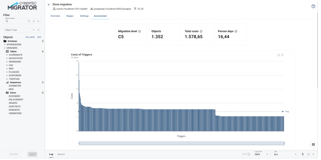 CYBERTEC Migrator cost estimate screenshot 5